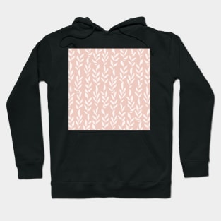 Blush Pink Minimal Plants Pattern Hoodie